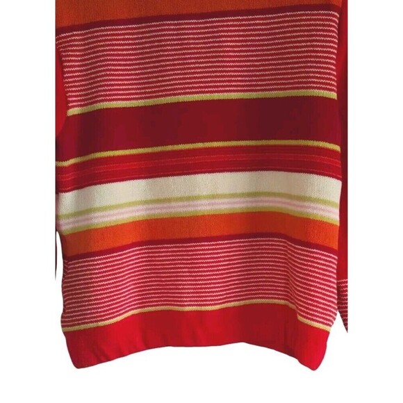 St John Sport Cardigan Marie Gray Women's Small Red Striped V-Neck Button Front - Picture 7 of 9